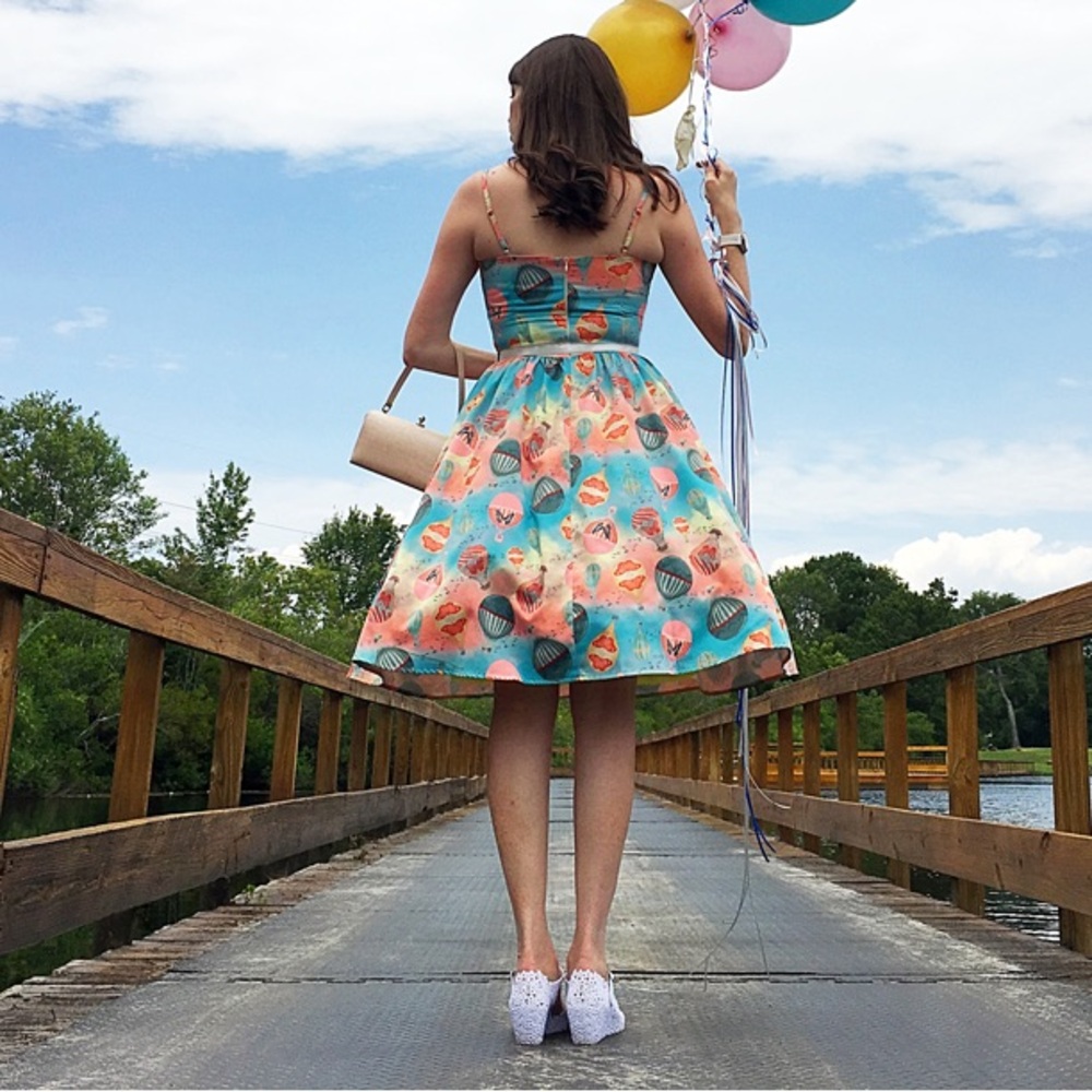 VOODOO VIXEN NWOT Aria Hot Air Balloon Print Dress - Picture 3 of 12